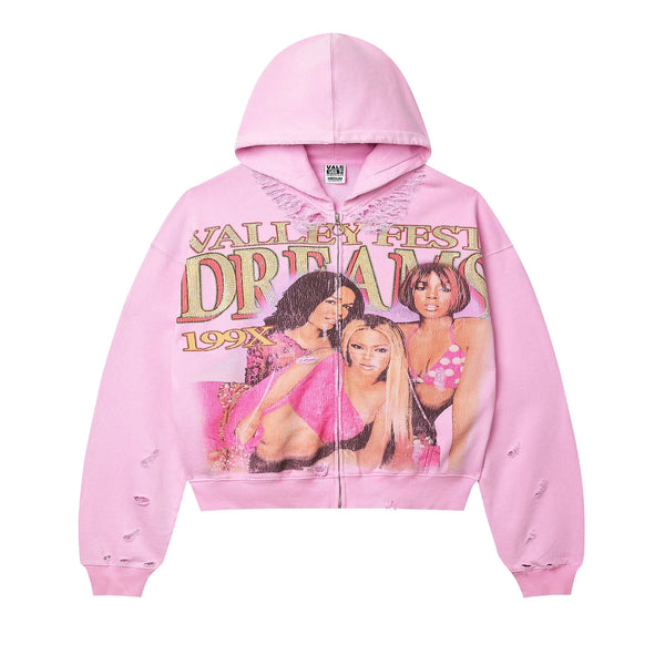 Dreams Zip Up Hoodie Rosa