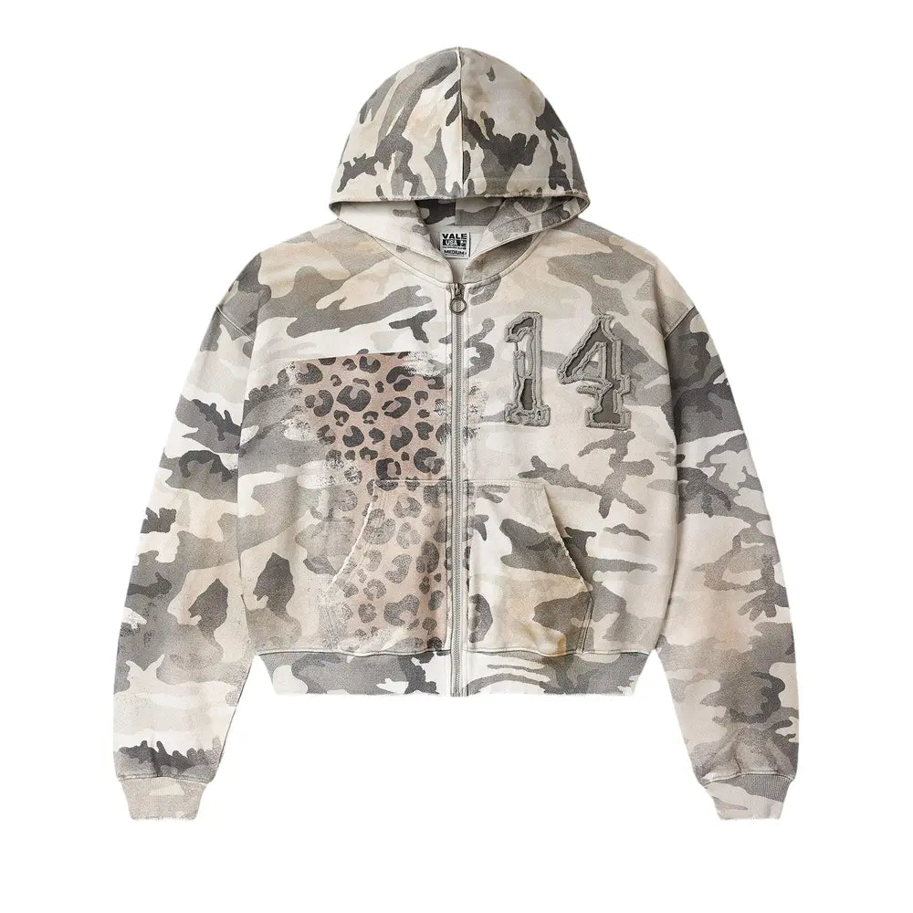 Forever Winter Camo Zip-Up Long-Sleeve Tee Off-White