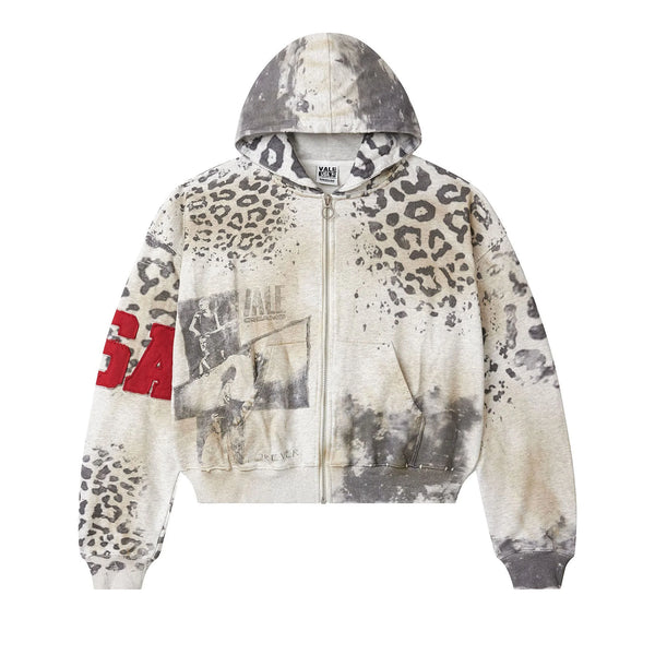 Vale Forever Cheetah Zip Up Grey