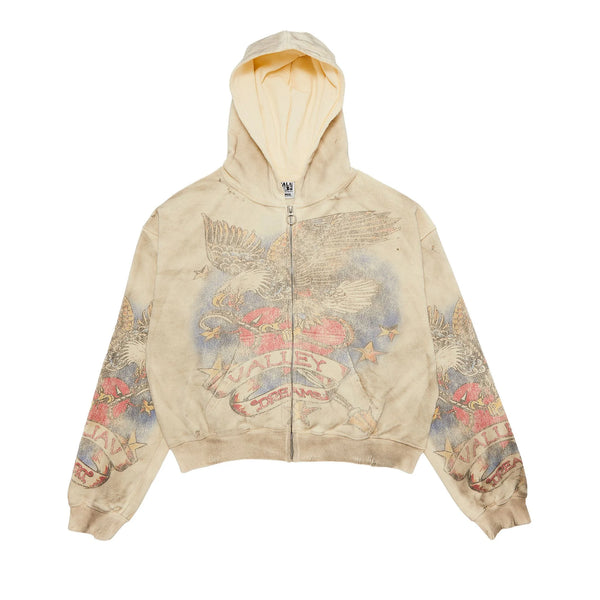 Vale Forever Nostalgia Zip Up Tattered Cream
