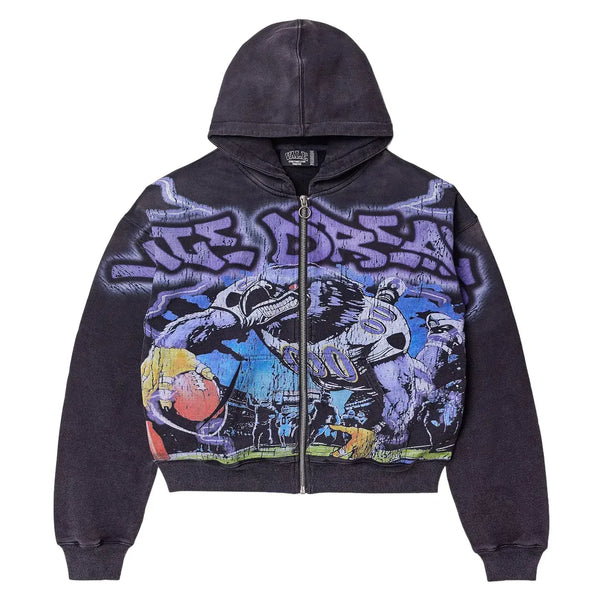 Vale Forever Raven Zip-Up Hoodie Black Multi