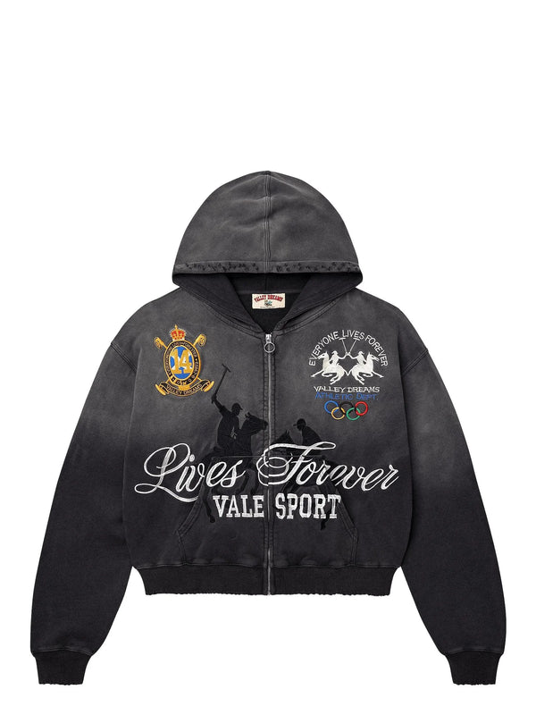 Vale Forever Blackrock Zip Up Hoodie Black