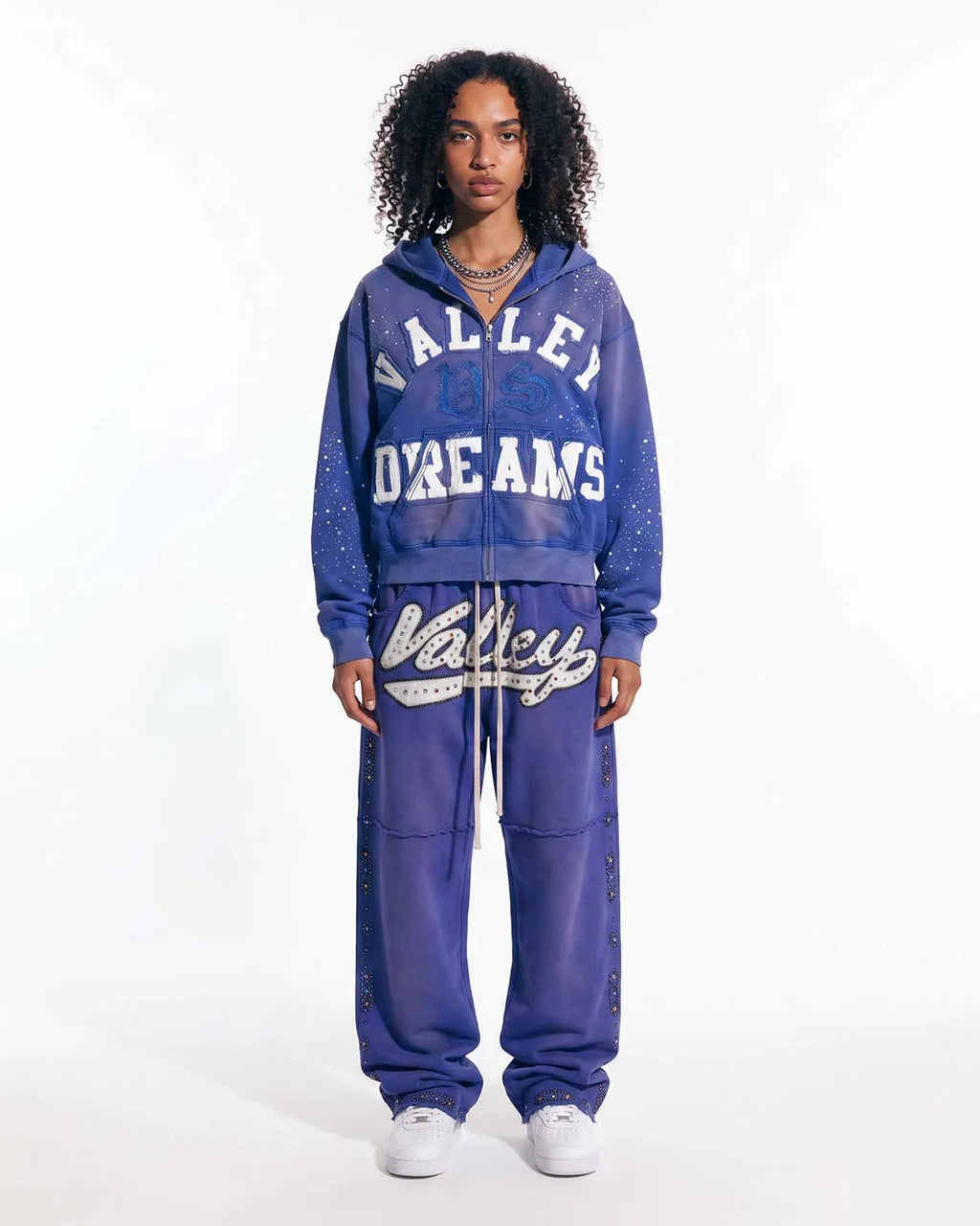 Valley Dreams Classico Zip Up Hoodie Sapphire Blue - espalda