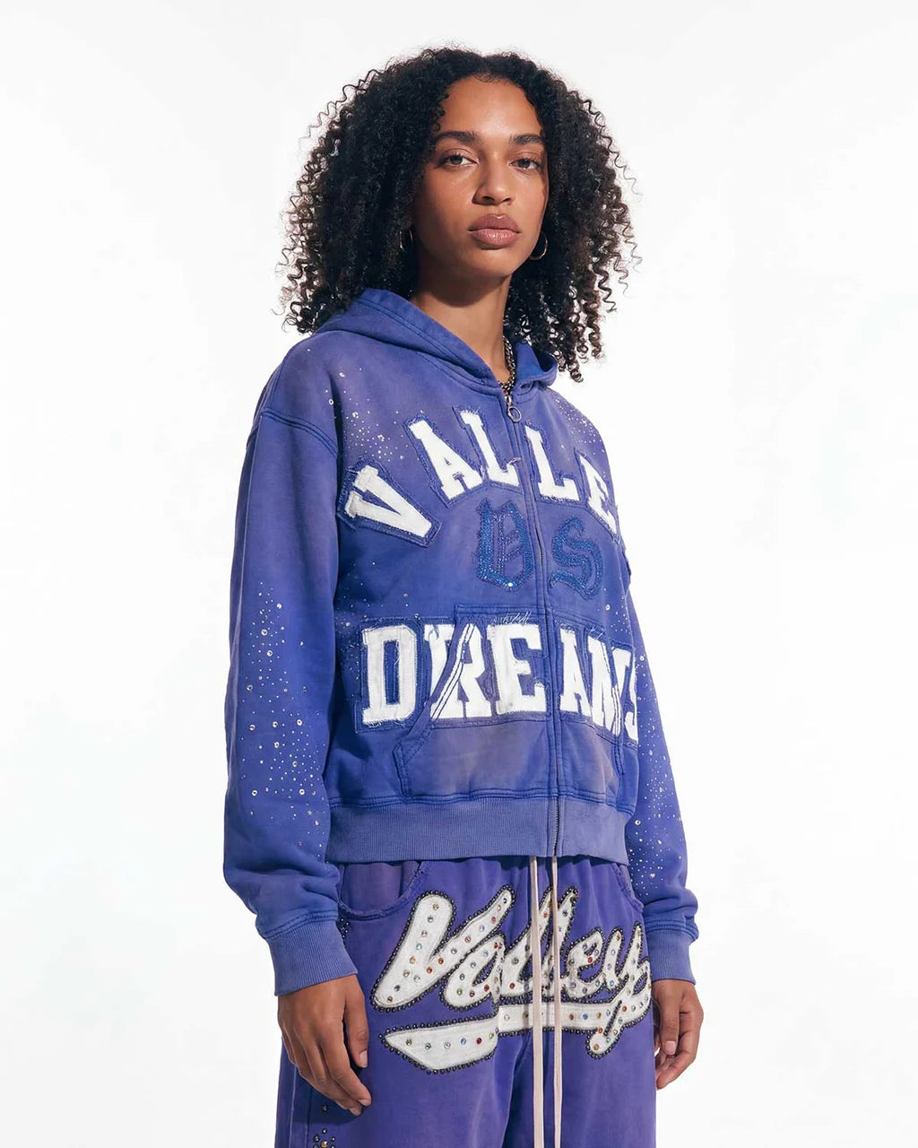 Valley Dreams Classico Zip Up Hoodie Sapphire Blue - detalle 2