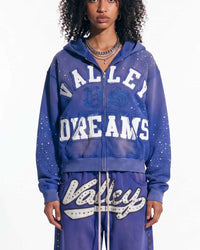 Valley Dreams Classico Zip Up Hoodie Sapphire Blue - detalle 3