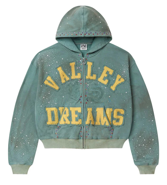 Valley Dreams Bank Zip Up Hoodie Green - frente