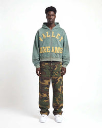 Valley Dreams Bank Zip Up Hoodie Green - espalda