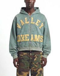 Valley Dreams Bank Zip Up Hoodie Green - detalle 2