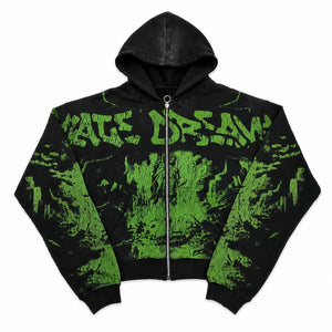 Valley Dreams 'Nightmare' Hoodie Cierre Negro/Verde