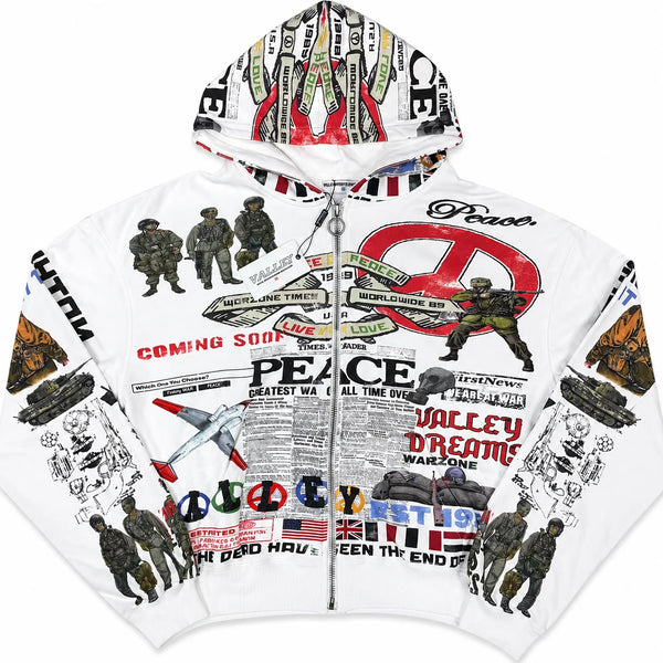 Peace Hoodie Cierre Blanco