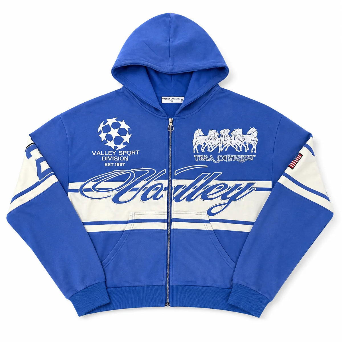 Life Is Forever Valley Sport Hoodie Cierre Azul
