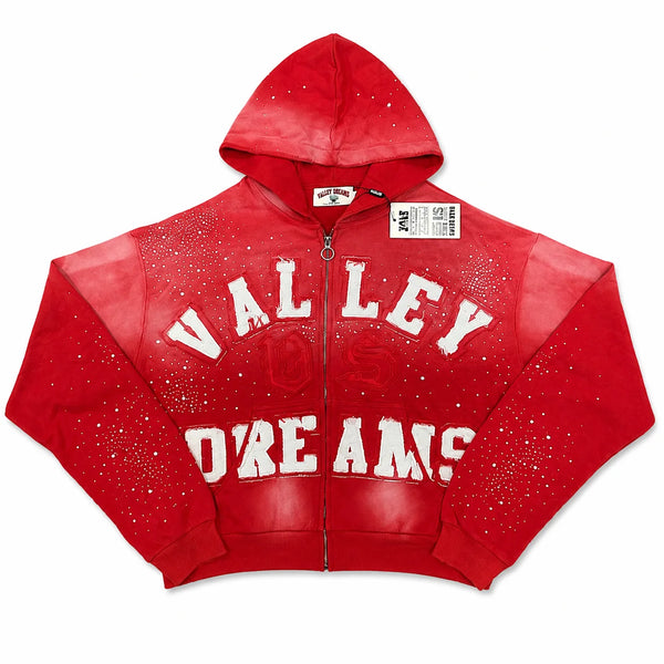 Classico Zip Up Hoodie Ruby Red