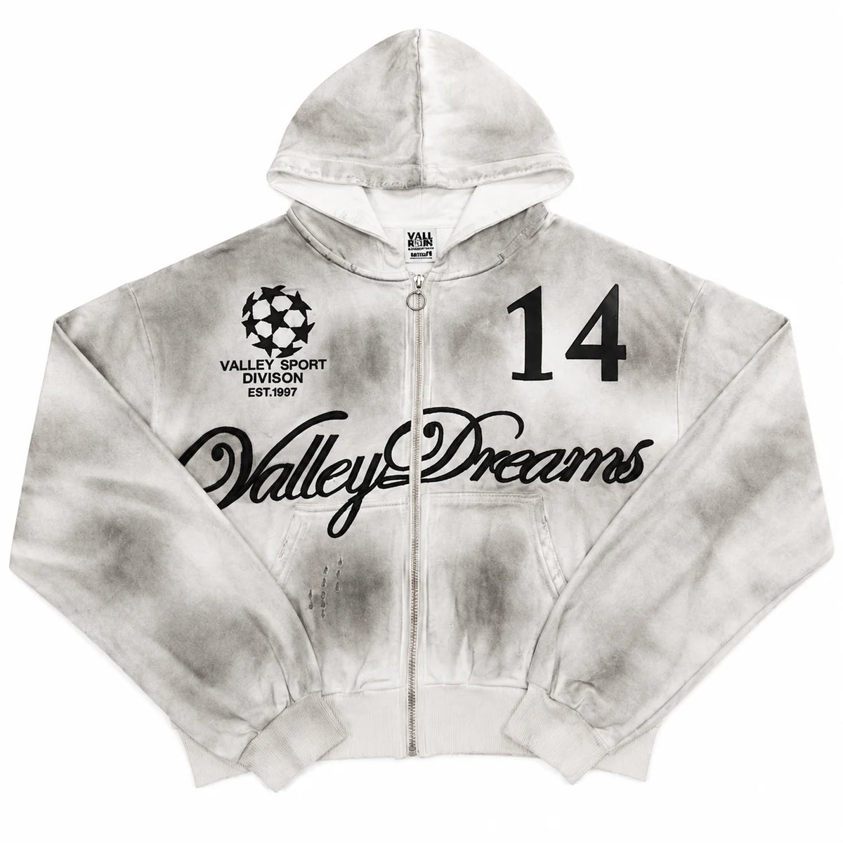 Valley Dreams 14 Hoodie Cierre Gris/Blanco